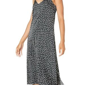 Polka Dot Midi Dress - Black and White